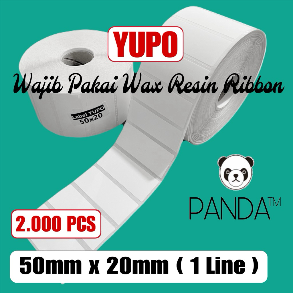 

Label Sticker Yupo Ukuran 50x20 Core 1 inch isi 2.000pcs/Roll