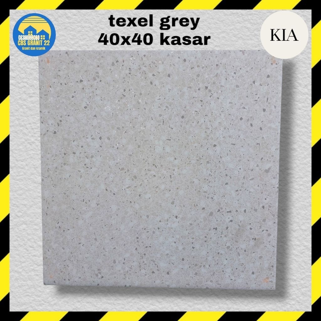 Keramik Lantai KIA 40x40 Texel Grey – Motif Texel Abu Modern (Isi 6 pcs / 0.96 m²)