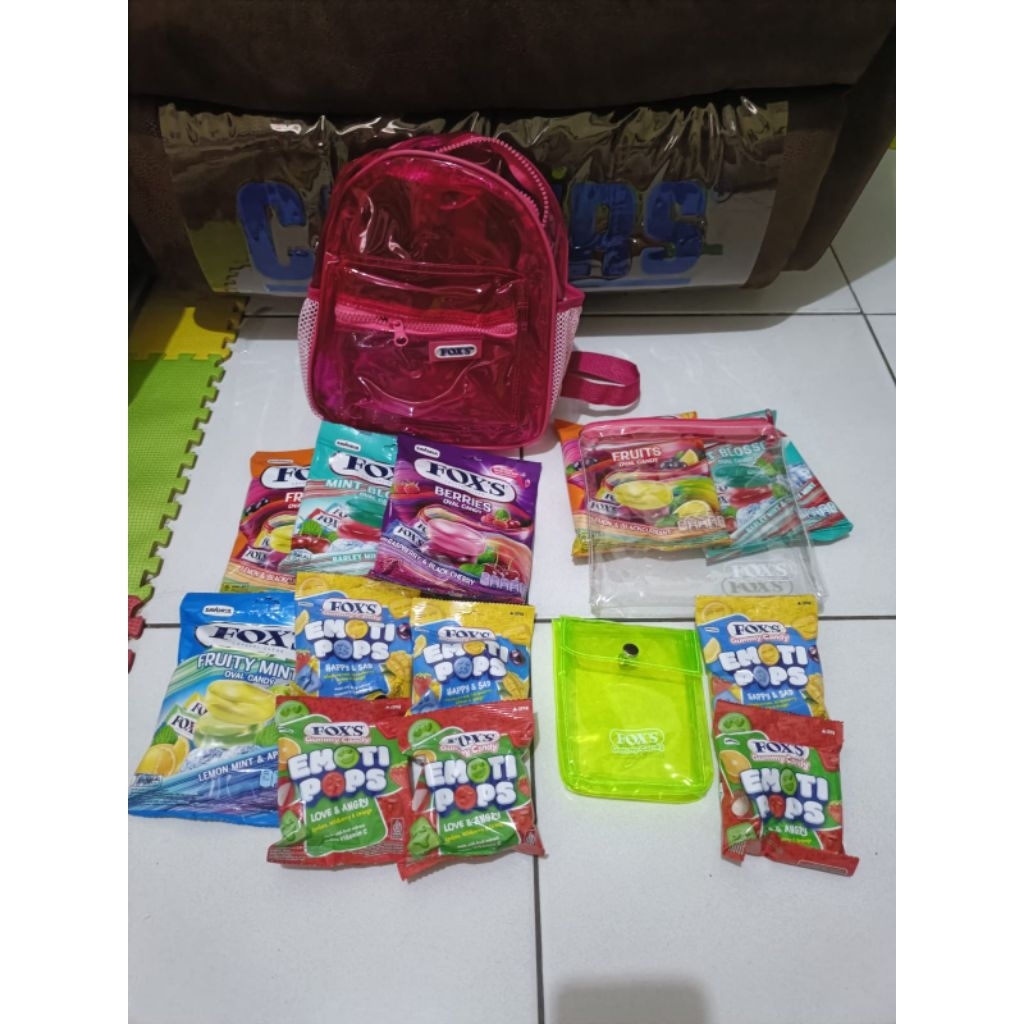 

Paket Tas Foxs LED dapet pouch dan permen