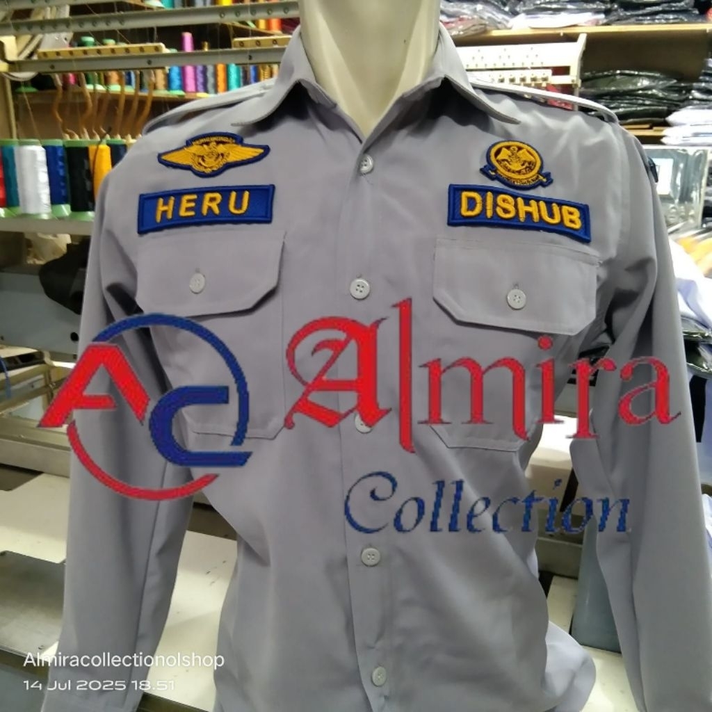 kemeja dishub list biru PDH PDL seragam dishub list biru PDH PDL
