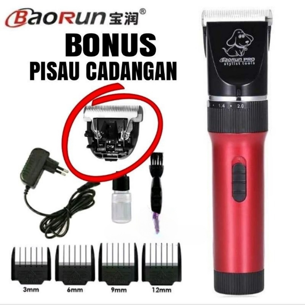 Alat Mesin Cukur Elektrik Bulu Domba Kucing Anjing BAORUN P6 - RED