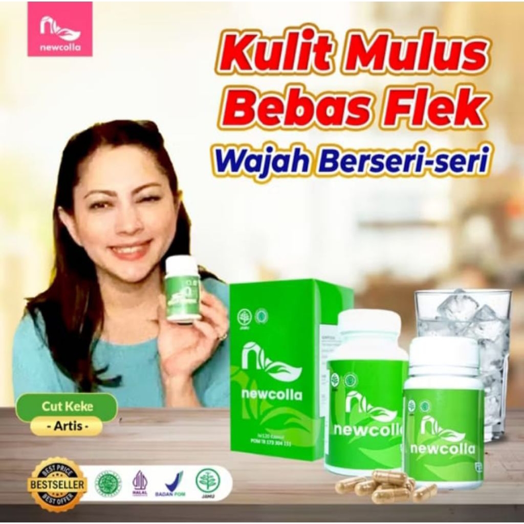 Newcolla Collagen Original Penghilang Flek Pencerah Wajah Kusam Wanita Glowing BPOM