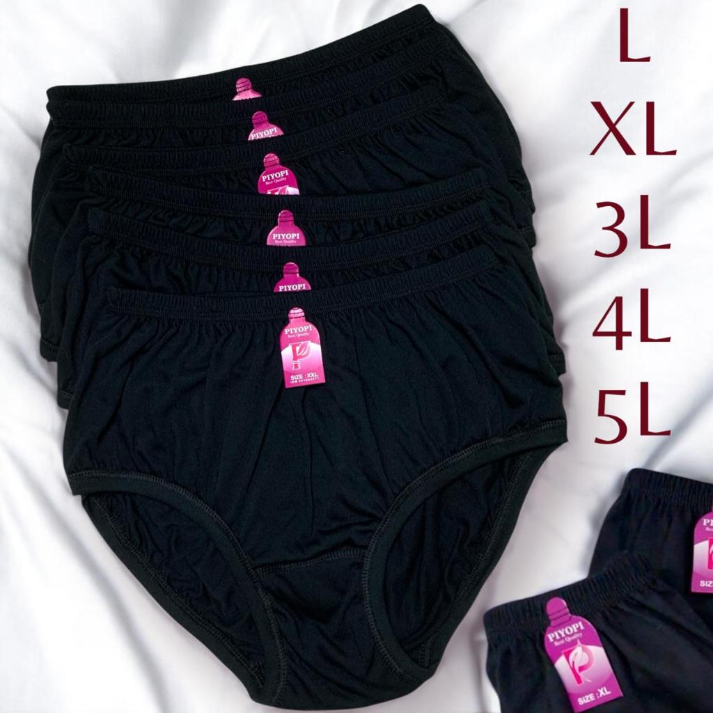 Celana Dalam Wanita Hitam Jumbo 5L 4L 3L XL L CD Wanita Big Size CD Ibu Hamil Polos Elastis