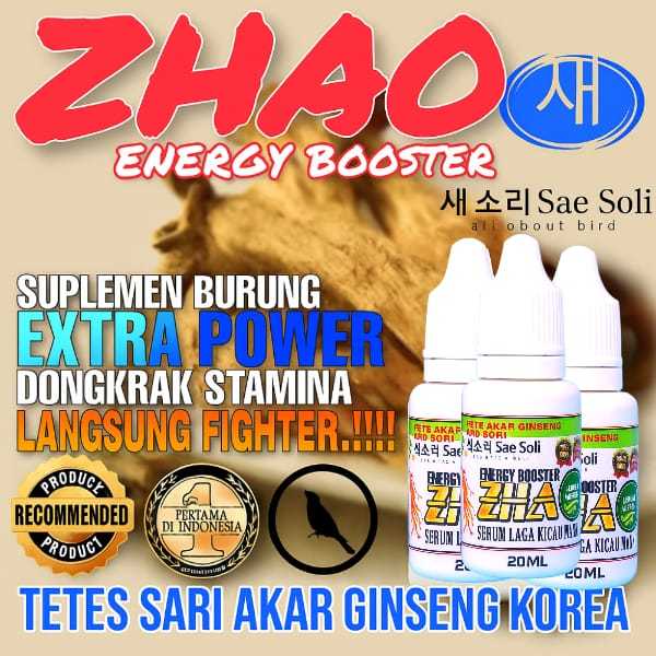 Multivitamin Penggacor Gacor Burung Kicau Murai Murai Batu Atp Masteran Doping ZHAO 20ML PAKAN