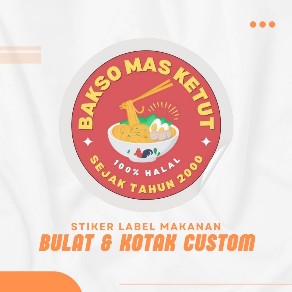 

Label Makanan / Cetak Stiker Bulat Custom / Sticker Label Logo Makanan / Label Kemasan