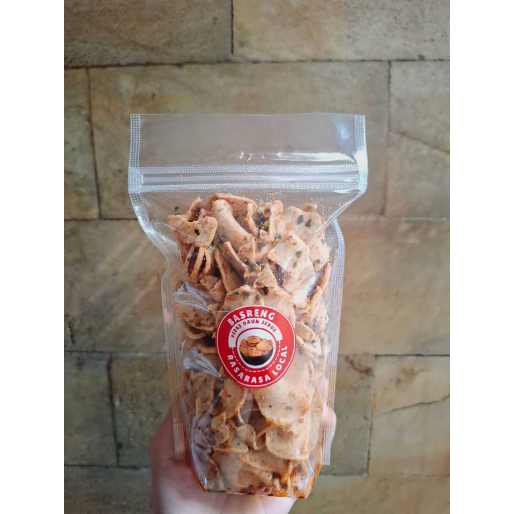 

Basreng Pedas/Asin Daun Jeruk 125gr/Snack Cemilan Renyah Murah