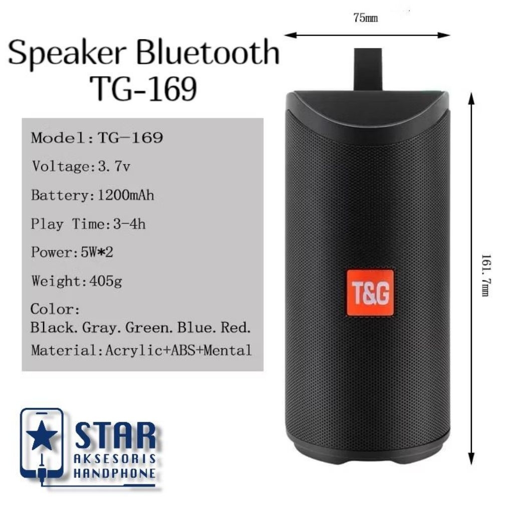 SPEAKER BLUETOOTH TG-169 Speaker Wireless TG-169