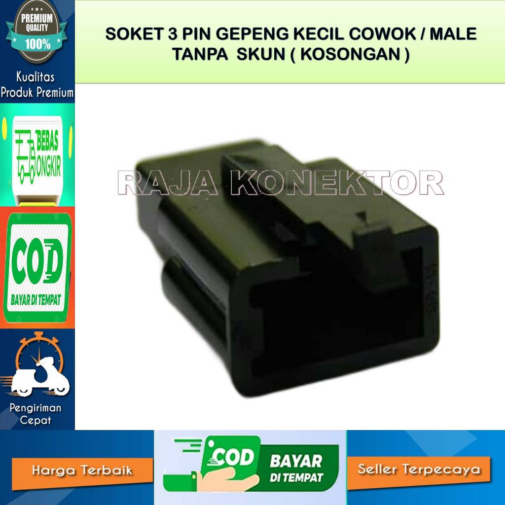 SOCKET KABEL MOTOR 3 PIN KECIL HITAM KOSONGAN COWO-SOCKET –SOCKET KABEL–3 PIN- SOCKET KABEL - SOCKET