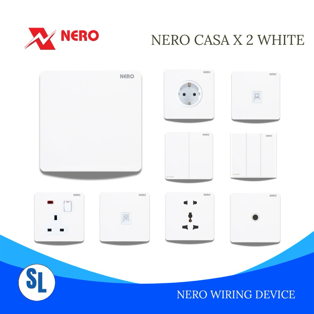 NERO CASA X2 WHITE SAKLAR STOP KONTAK