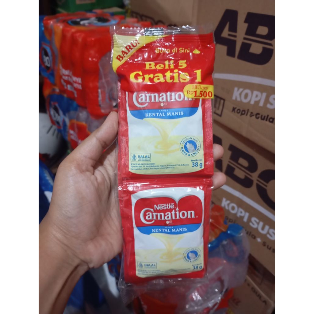 

Carnation Sachet 38g 1 pack isi 5+1 (6) Krimer Kental Manis exp 11-2025