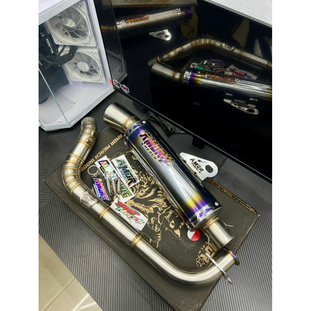 (Grade A) knalpot amor merch tipe amviby blue edition v2