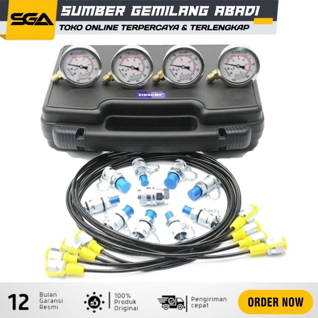 Excavator Hydraulic Pressure Gauge Bentlix Hidraulic Tester Hidrolik