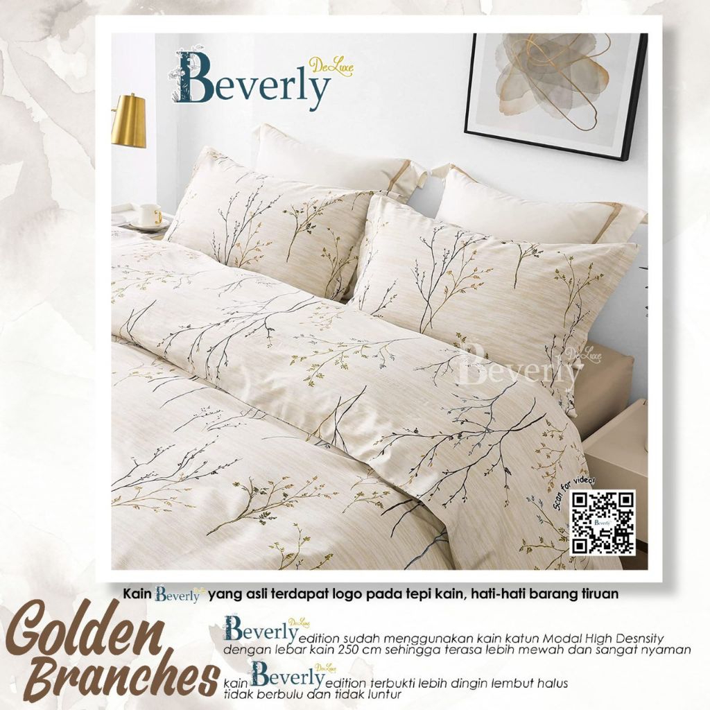 Sprei katun beverly|sprei katun lembut|sprei katun motif GOLDEN BRANCHES