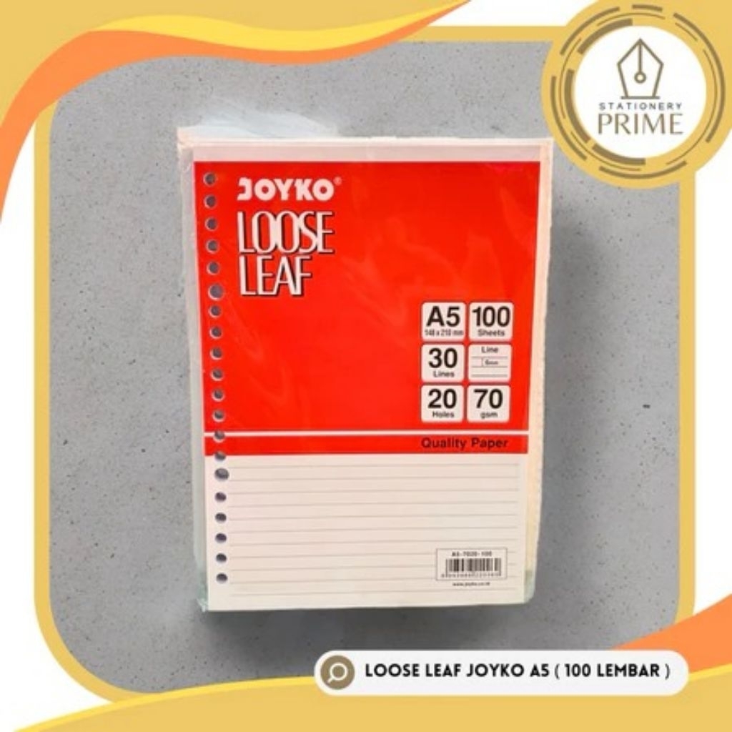 

Loose Leaf / Kertas Isi File Binder Joyko A5 isi 100