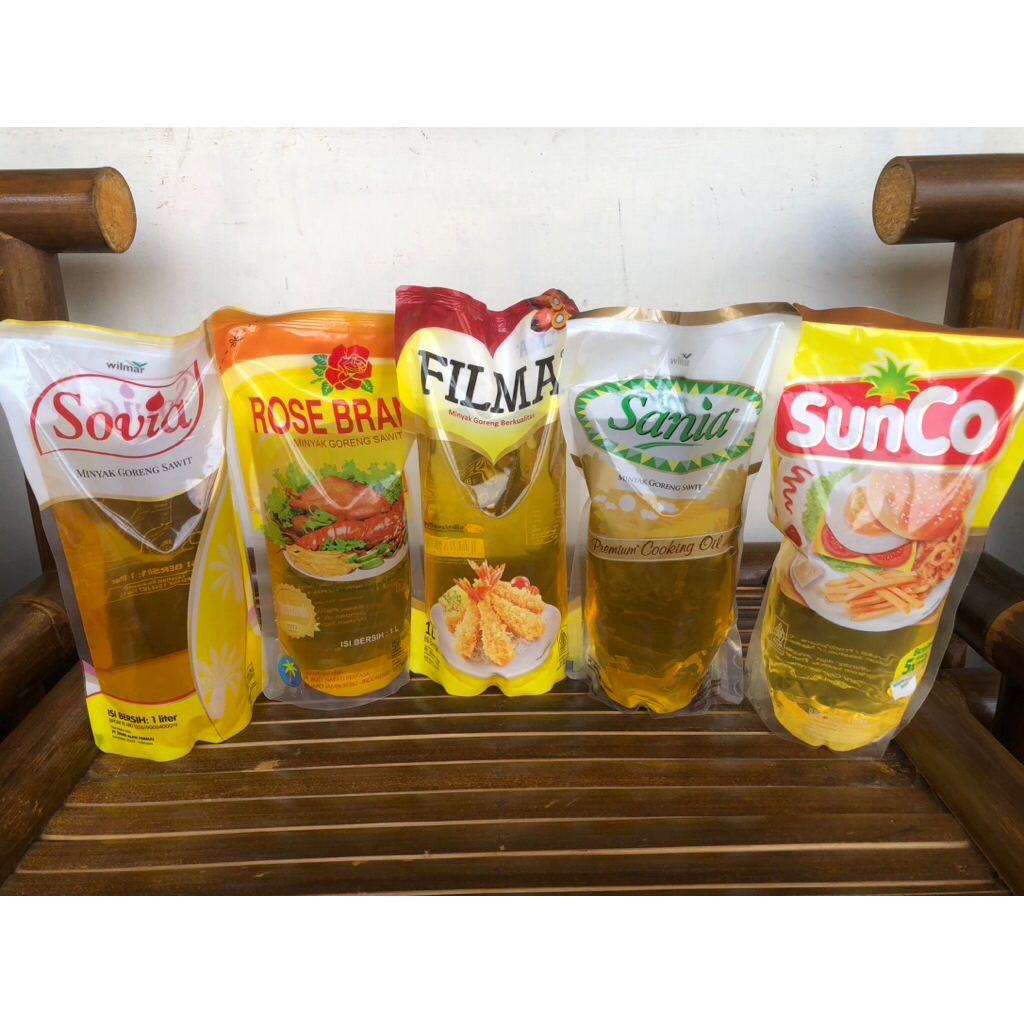 

minyak goreng kemasan 1 liter, minyak sovia, sunco, rose brand, sania, filma