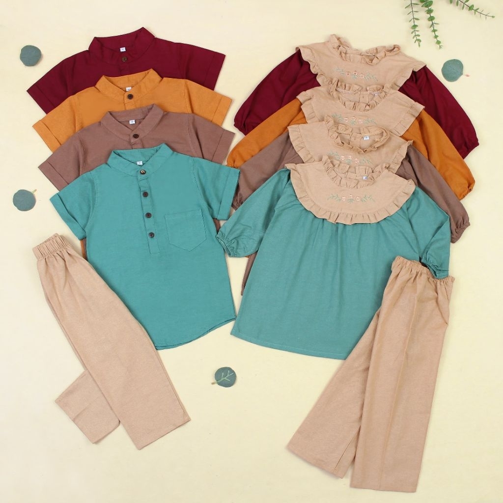 SETELAN KOKO ADAM DAN SETELAN TUNIK HAWA /SETELAN COUPLE ANAK LAKI-LAKI DAN PEREMPUAN 2-7TH