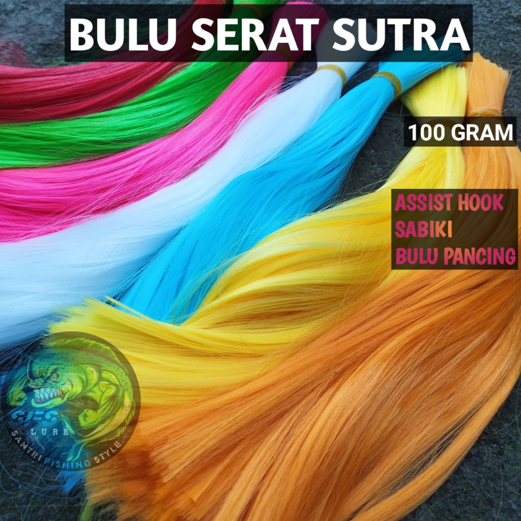 Bulu assist hook bulu sutra halus 100gram anti serabut bulu pancing bulu umpan pancing jumbo bulu su