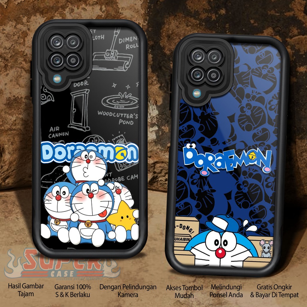 Case Hp SAMSUNG A12 M12 SuperCase Motif [ DORAEMON ] Casing Terbaru Softcase Hardcase glossy kaca Bi