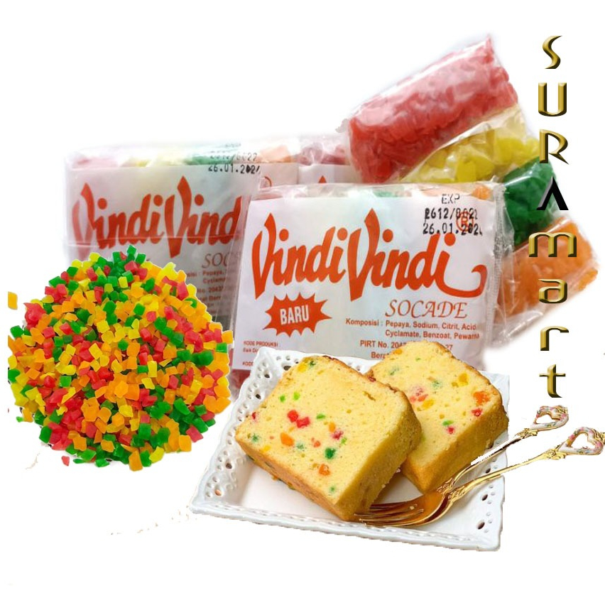 

(10 pcs x 50gr) SOKADE VINDI VINDI Sukade Sekade Toping Kue Dan Cake