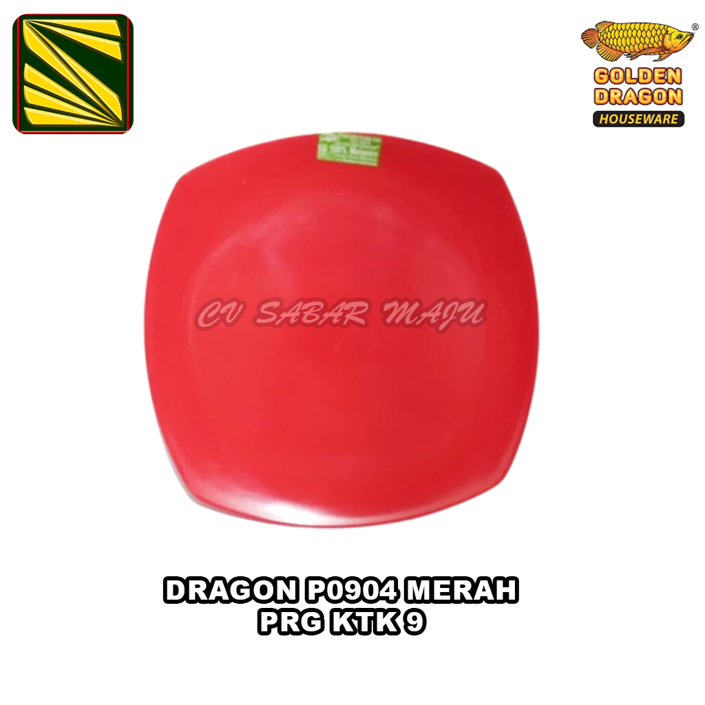 Golden Dragon Piring Makan / Piring Melamin / Piring Melamin Kotak (9inch)