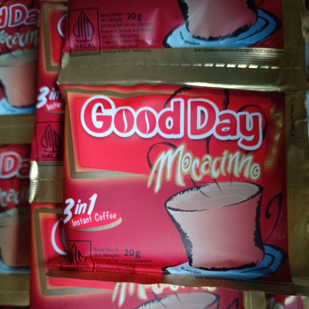 

KOPI GOOD DAY MOCACINO MERAH RENCENG FULL ISI 11(10 gratis 1) SACHET
