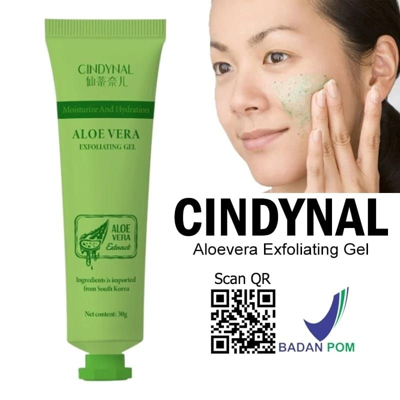 BPOM CINDYNAL EXFOLIATING GEL ALOEVERA Perontok Daki Cindynal 30gr / Perontok Daki Dan Kulit Mati