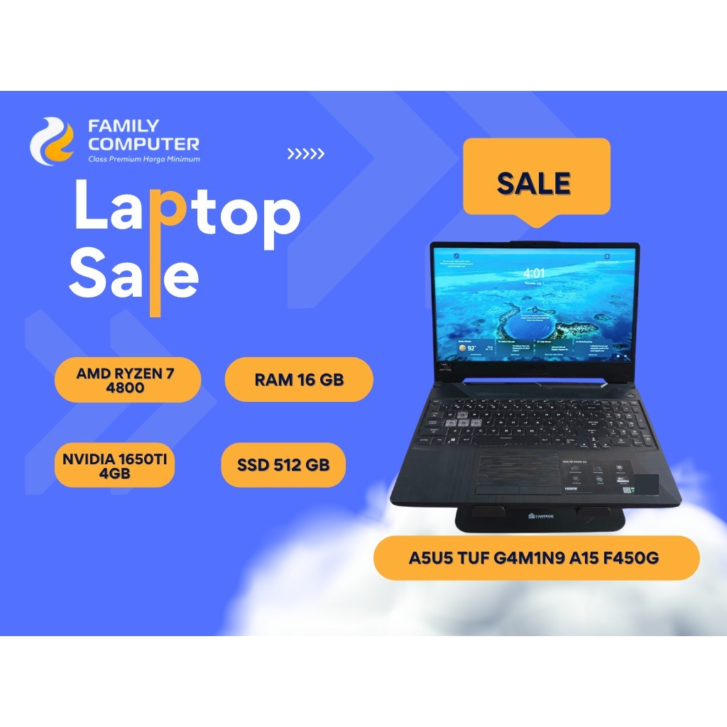 ASUS TUF GAMING A15 F450G|RYZEN 7-4800|256/16GB|NVIDIA165OTI 4GB