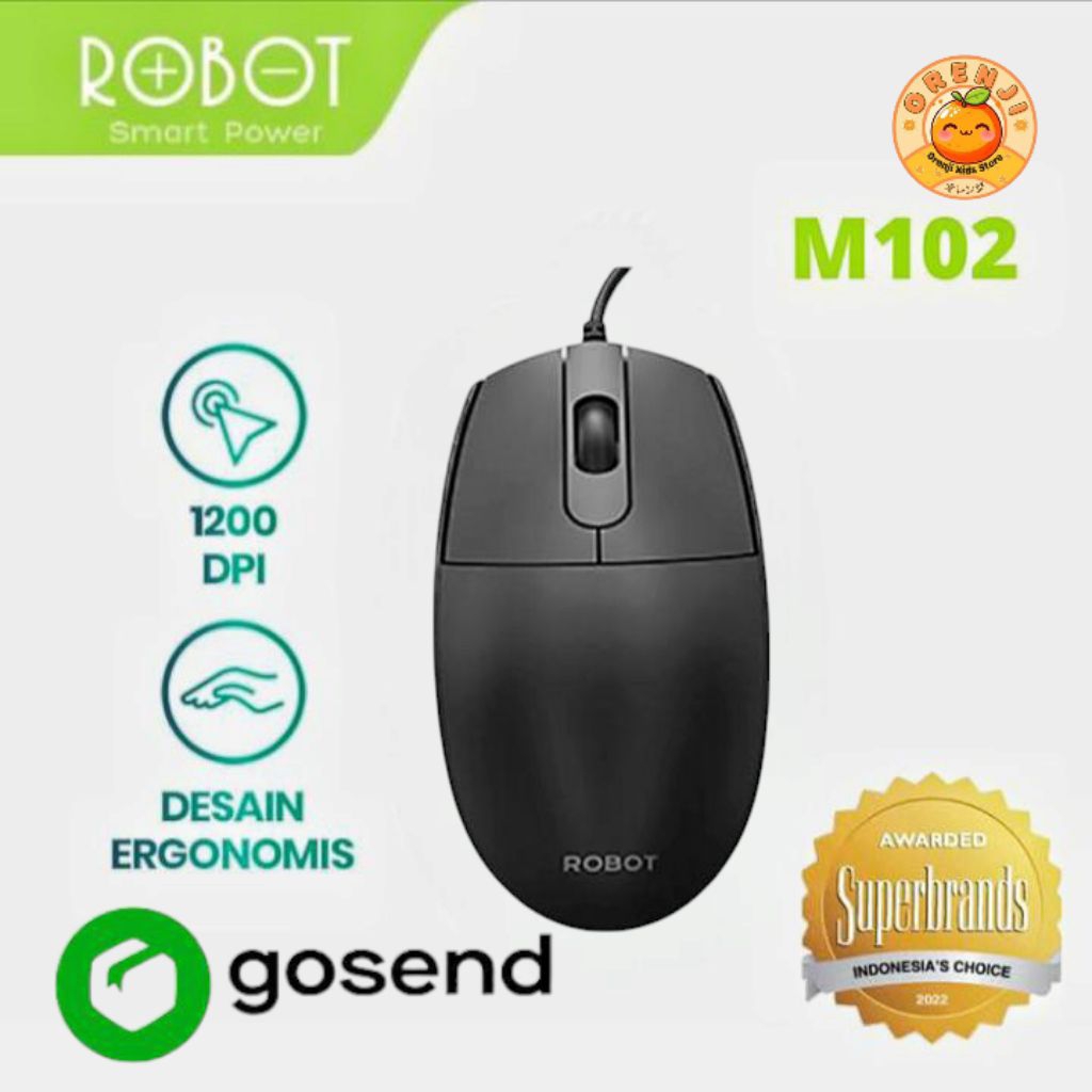 Mouse Kantor. Mouse USB Kabel ROBOT.  1200 DPl. Mouse Tahan lama. Mouse Komputer Laptop berkualitas