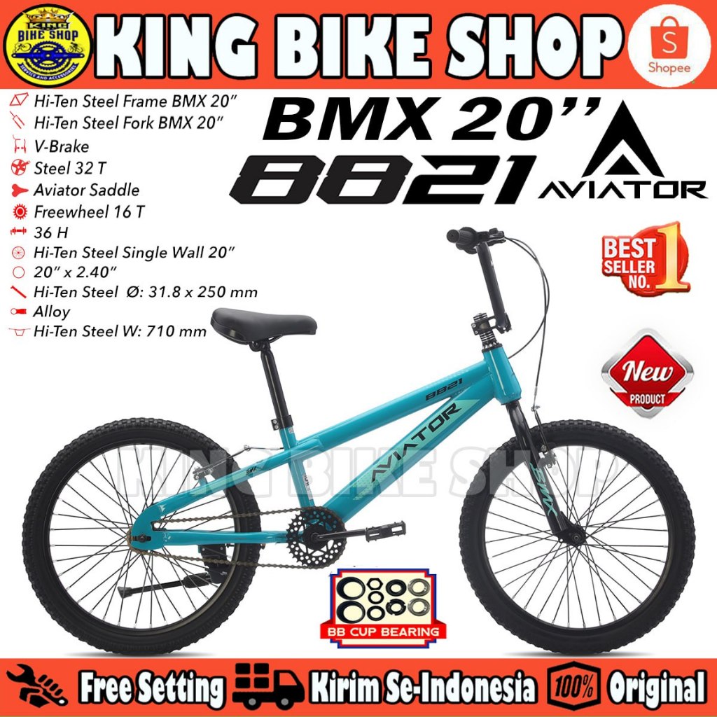 Sepeda Anak Laki BMX AVIATOR 8821 Ukuran 20 Inch Usia 8-11 Tahun