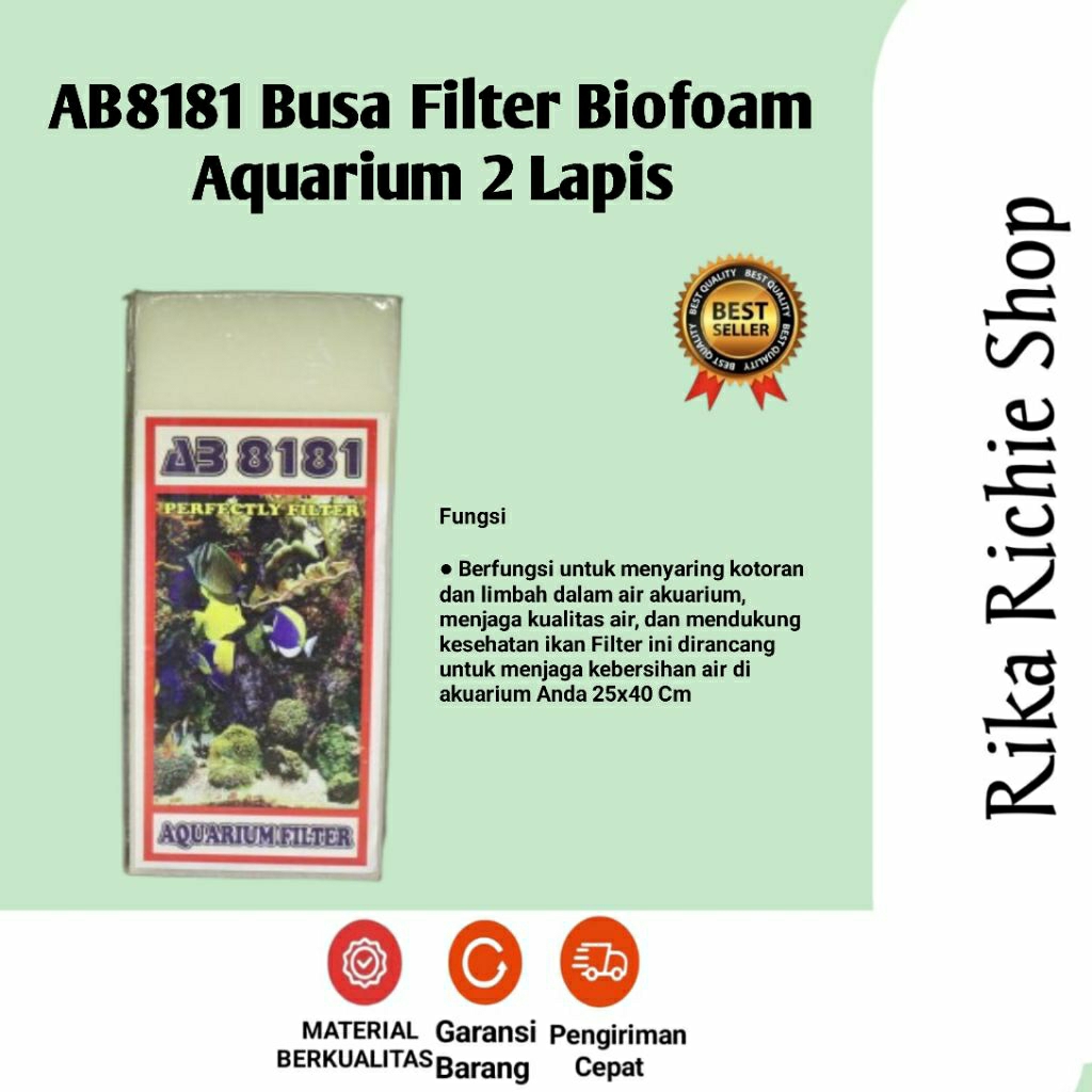 AB8181 Busa Filter Biofoam Aquarium 2 Lapis Perfectly Filter 33x12.5Cm