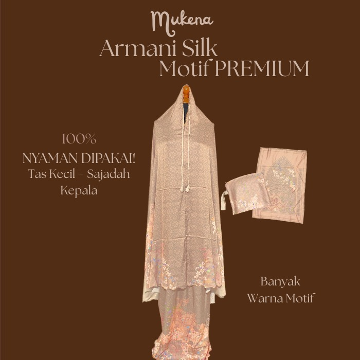 Mukena Motif Armany Silk | Mukena Silk Premium Motif Bunga Lembut