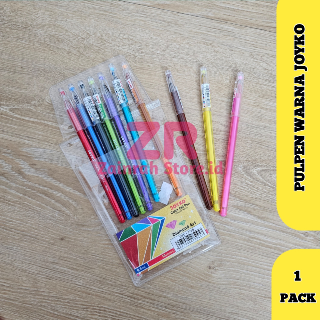 

( 1 PACK ) Pulpen Gel Set Diamond Art Joyko 0.5 mm 8 warna GPC 310S