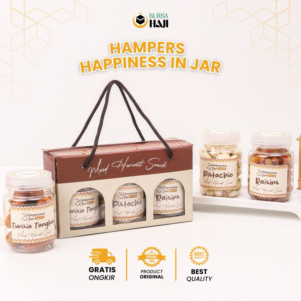 

Hampers Happiness In Jar Premium Free Hangtag Gift Lebaran Murah Parcel Idul Fitri Aneka Kacang Kurma Coklat Kismis