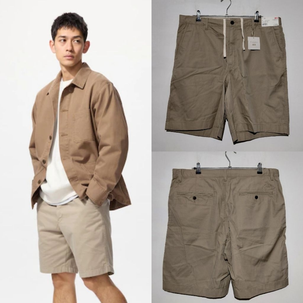 UNIQLO CELANA PENDEK CHINO ANDERSON 32 BEIGE ASLI ORIGINAL
