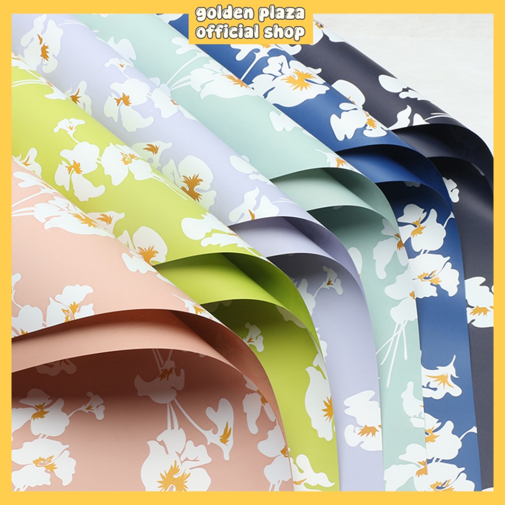 

Flower Wrapping Cellophane Paper Motif Bunga Daisy Putih Twotone Kertas Buket Bunga KB6163