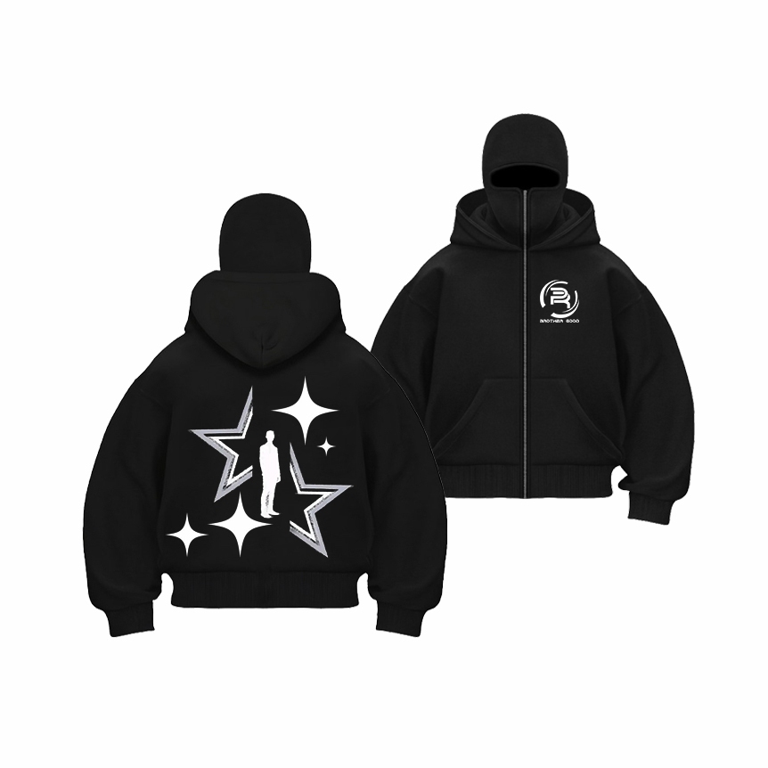 Hoodie Boxy BALACLAVA Zipper Jaket Boxy Doubel Kupluk Bahan Fleece Tebal 280 gsm Premiun