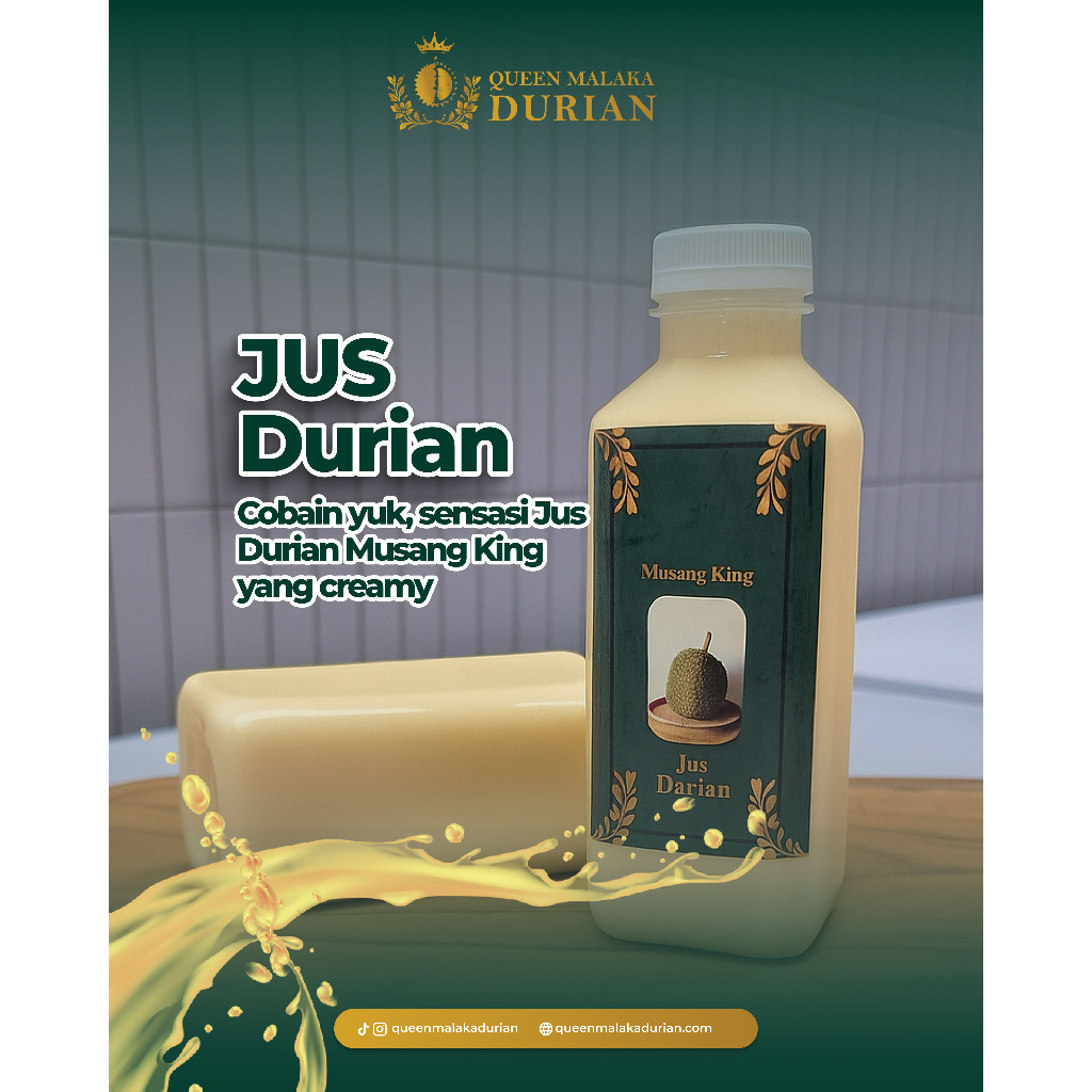 

[PREMIUM] Jus Durian Musang King Asli 250ml – Rasa Juara, Super Creamy!