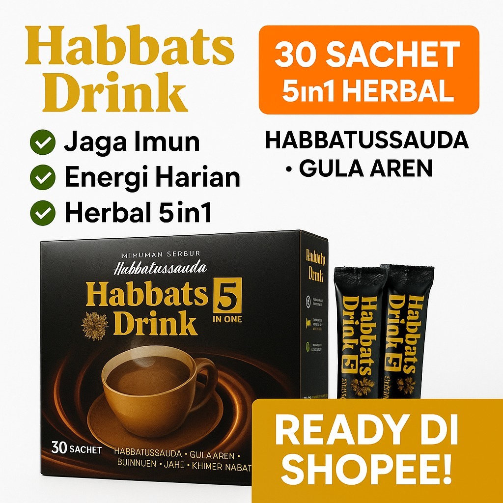 

Habbats Drink Minuman Herbal Habbatussauda Penambah Daya Tahan Tubuh Kemasan 30 Sachet