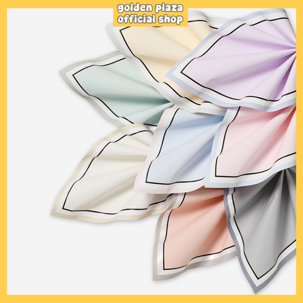 

Kertas Buket Bunga Flower Wrapping Paper List Black Polos Motif Florist Cellophane KB6102