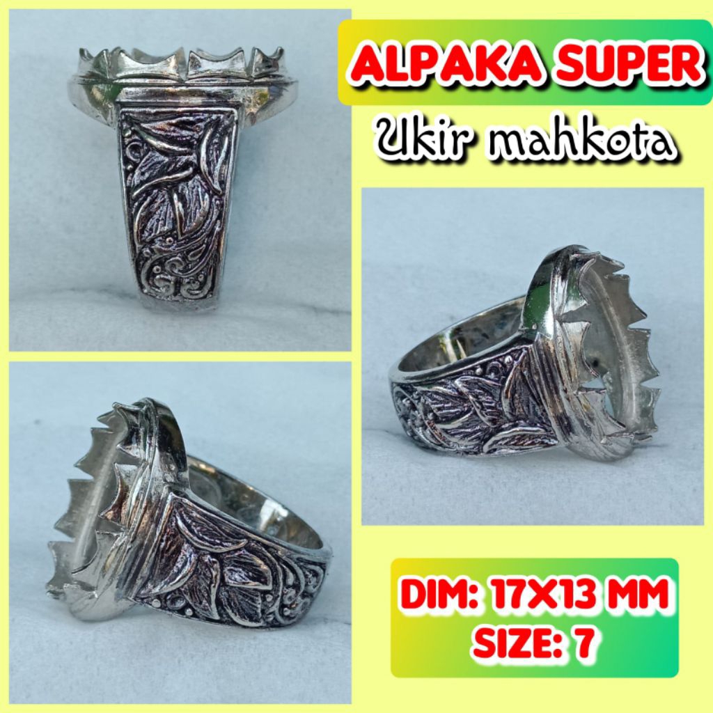 cincin emban batu akik batu permata alpaka super ukir Bali.12
