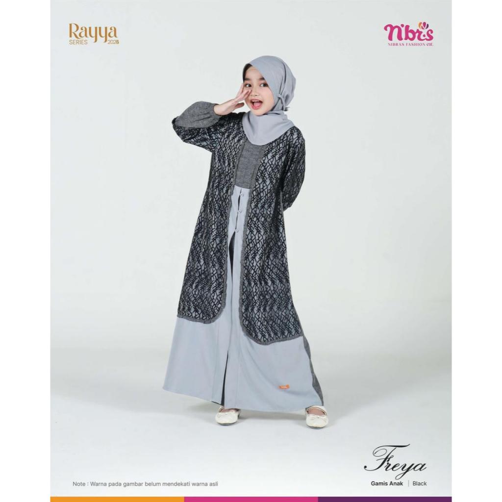 Nibras Dress Kids Gamis Anak Perempuan Tanggung Set Hijab Terbaru - Freya