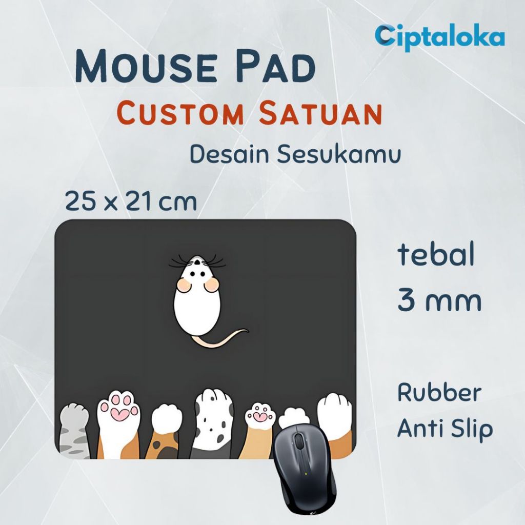 Custom Mouse Pad Gaming, Satuan / Grosir, Sablon Mousepad, Working Mouse Pad Murah