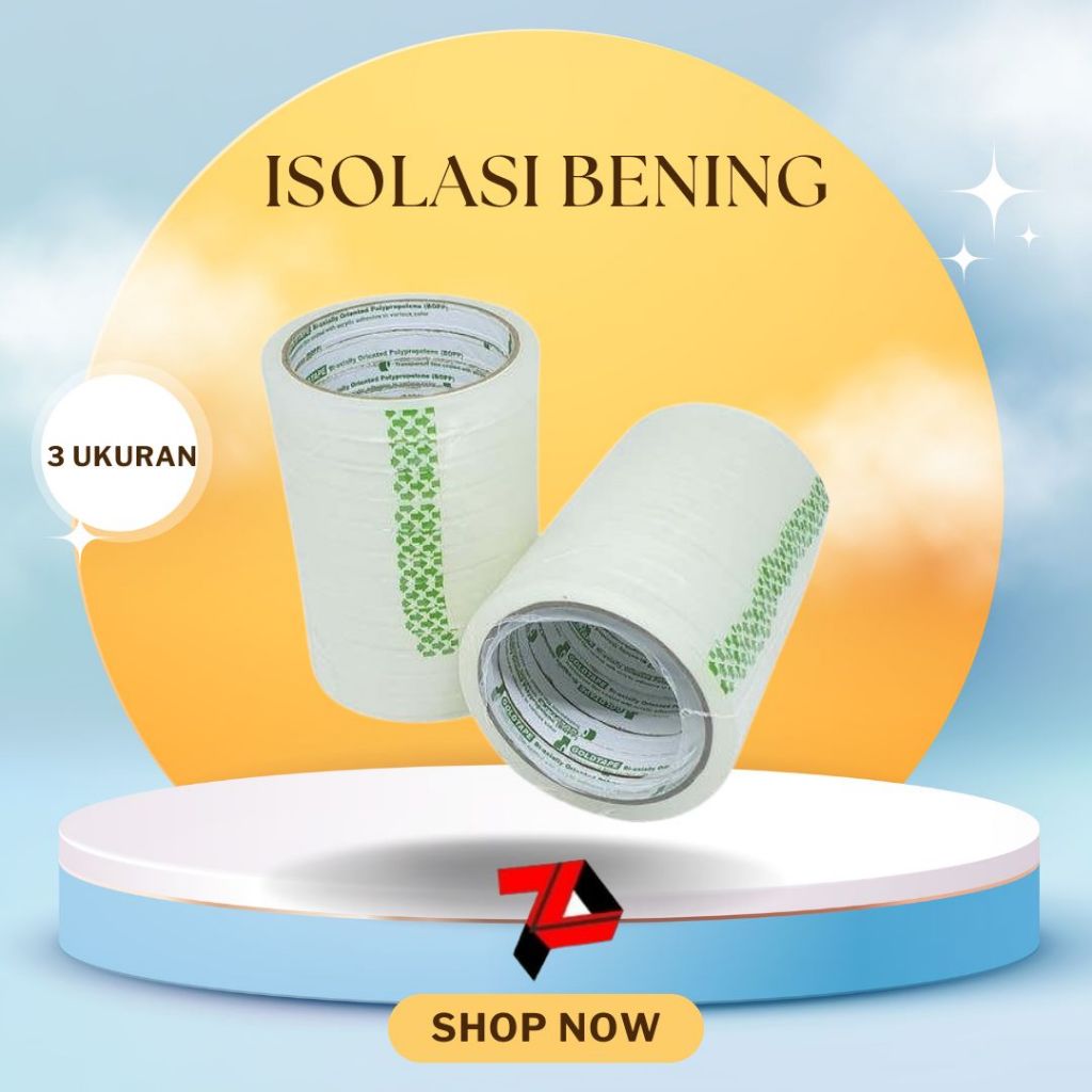 

Isolasi bening goldtape 1/2 inch / 1 inch / 2 inch (ECER)