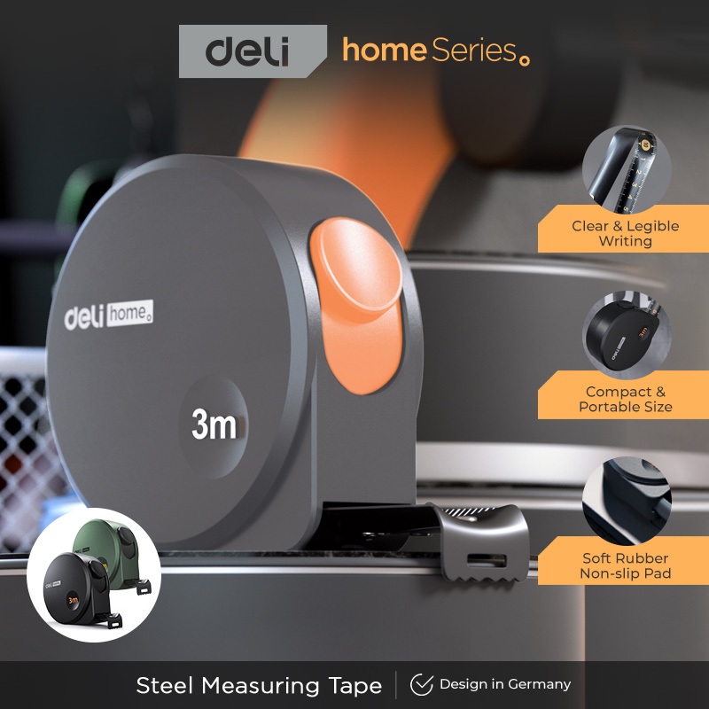 Deli Tools Meteran Tukang Besi / Measuring Tape 3 5 Meter HT8X1XC