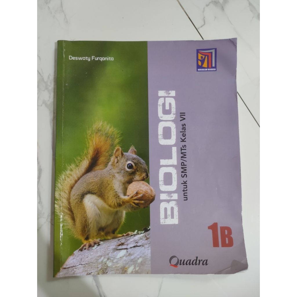Buku cetak Biologi 1B SMP kelas 7  Quadra kurikulum merdeka preloved