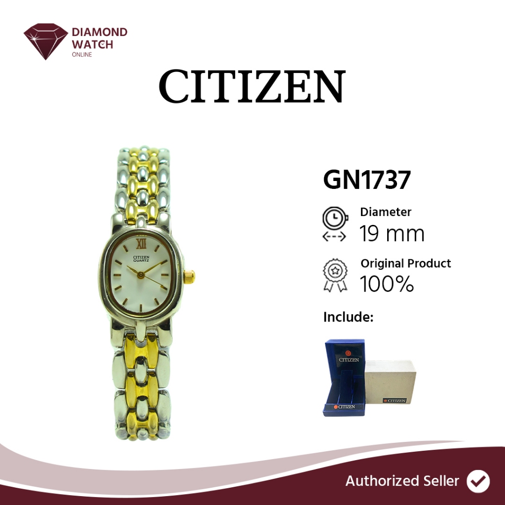 Citizen Wanita Quartz19mm/6,1mm Oval Strap Stainless Steel GN1737