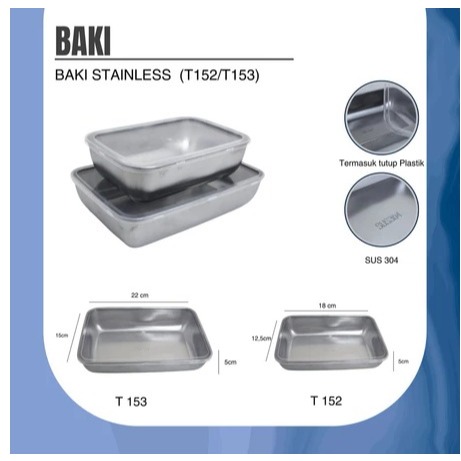 TKKH foodbox baki stainless stell sus 304 tutup plastik Food Box Mini / Nampan Stainless Saji Mini T