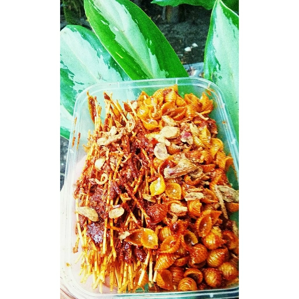 

Mie lidi mix makaroni spiral kerang bantat 200gram bumbu basah