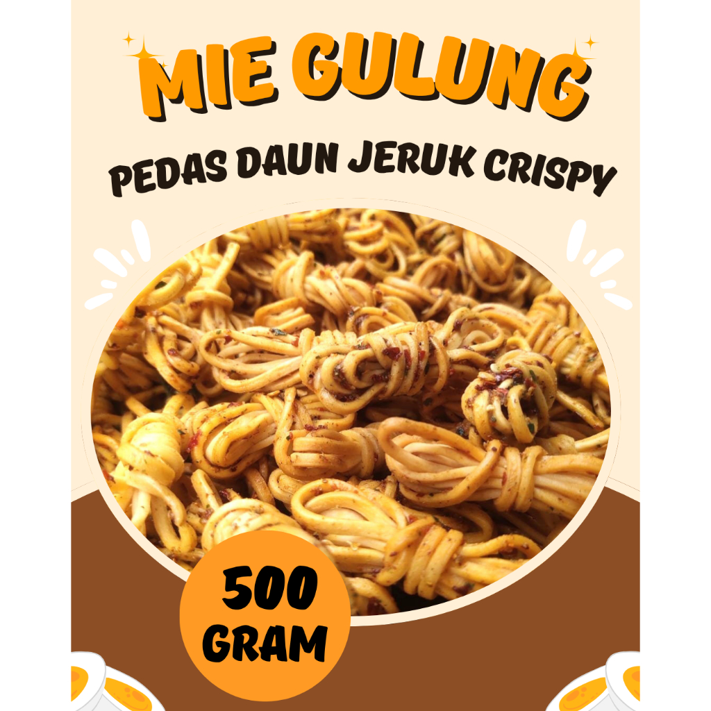 

Mie Gulung Pedas Daun Jeruk Crispy Kriuk Renyah Gurih 500 Gram