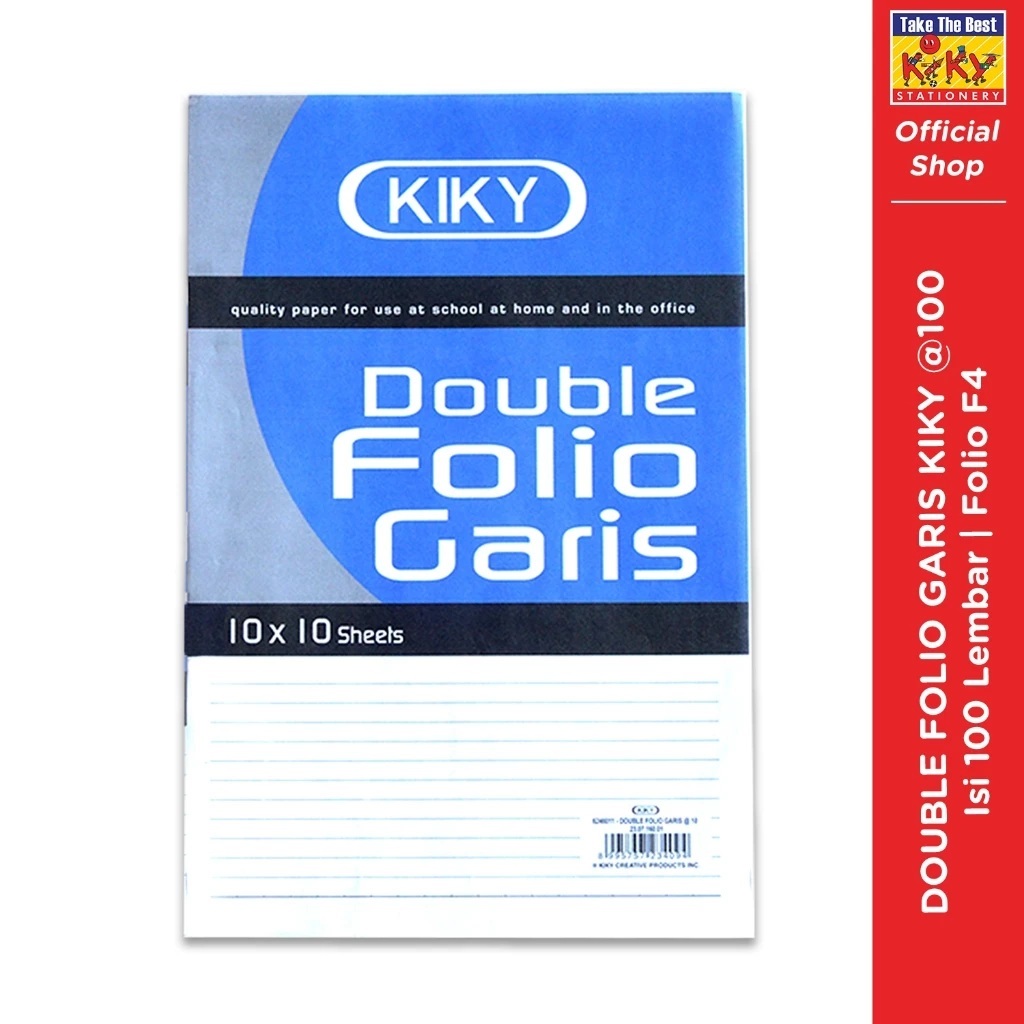 

1 PAK / 100 lbr Kertas Double Folio Garis KIKY